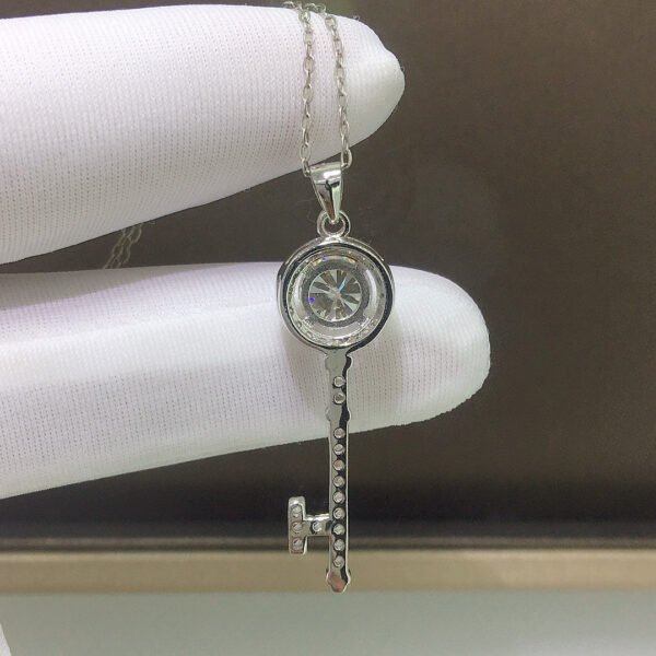 Classic Mosan Diamond Pendant, 1 Carat Round 6.5mm2810099123