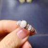 Pure natural dazzling white opal ring, with a main stone size of 5 * 7mm,2810110157