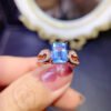 Natural Swiss Blue Topaz Ring, Main Stone Size Square 6 * 8mm2810120153