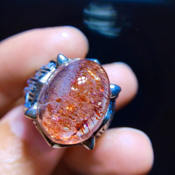 Natural Strawberry Crystal Ring, Size 17/13mm2810668189