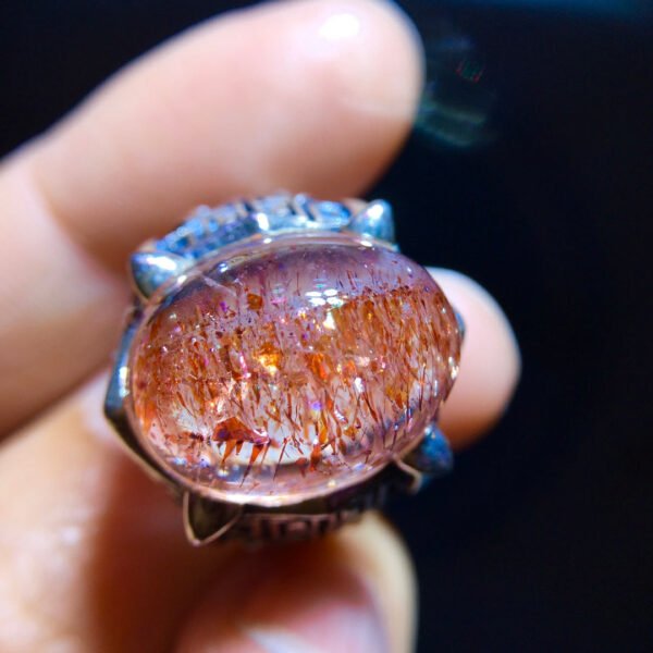 Natural Strawberry Crystal Ring, Size 17/13mm2810668189