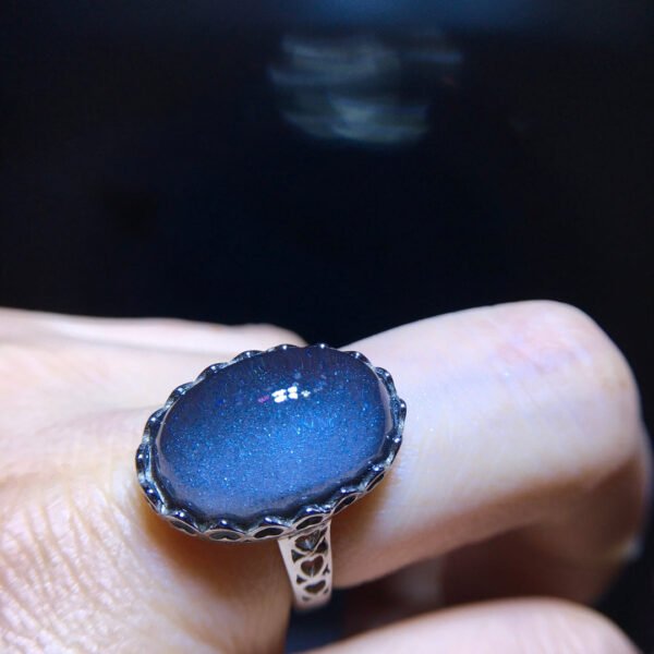 Natural Blue Ghost Blue Sands Starlight Ring, Size 17/11mm2810298556