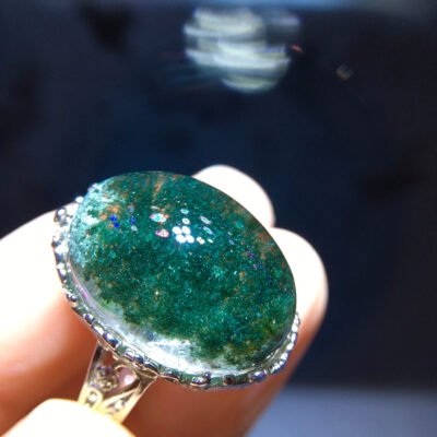 Natural green ghost treasure bowl ring, size 20.7/15mm2810368122