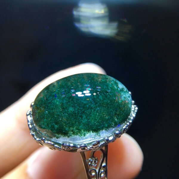 Natural green ghost treasure bowl ring, size 20.7/15mm2810368122