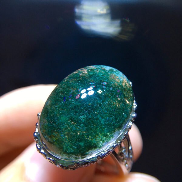 Natural green ghost treasure bowl ring, size 20.7/15mm2810368122