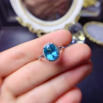 Pure Natural Palaiba Topaz Ring, Main Stone Size 8 * 10mm3110140122