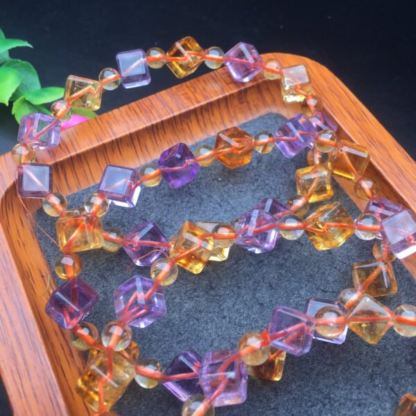 Purple Yellow Crystal Sugar Bracelet 💕 Specification 8mm0211030155