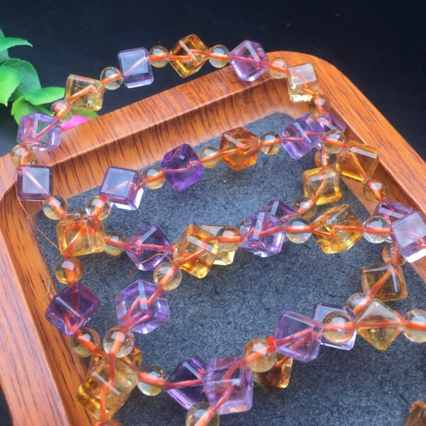 Purple Yellow Crystal Sugar Bracelet 💕 Specification 8mm0211030155