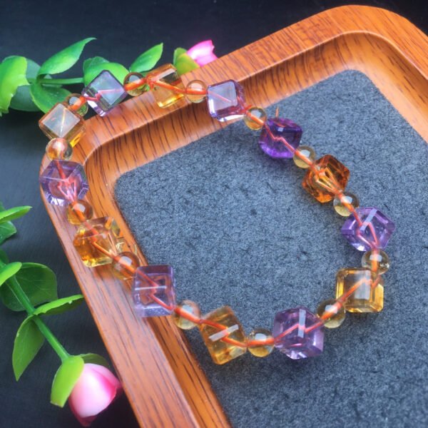 Purple Yellow Crystal Sugar Bracelet 💕 Specification 8mm0211030155