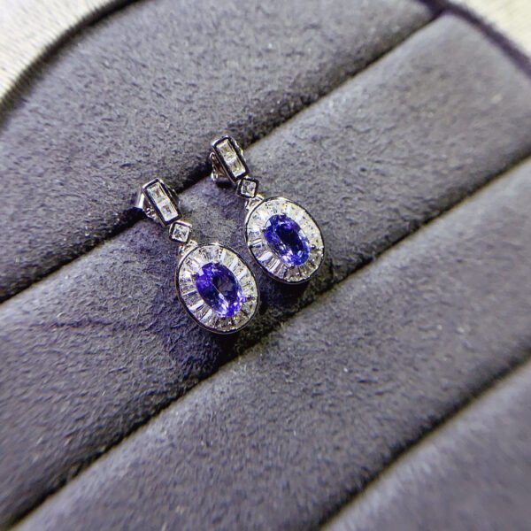 Natural Tansang stone earrings, main stone size 4 * 6mm0211140159