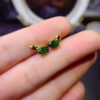 Pure natural Russian diopside earrings, main stone size 4 * 6mm0211095158
