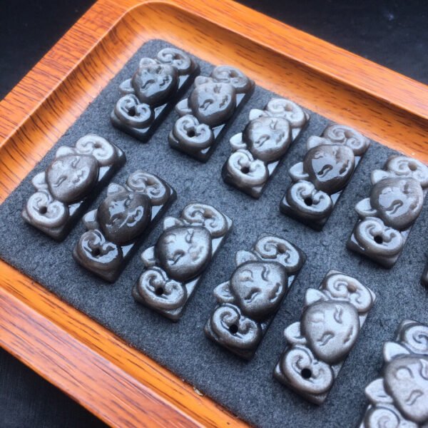 Silver Yao Stone Nine tailed Fox Hand Small Piece 💕 Specification 26 × 10.8mm ✨0311005.5168