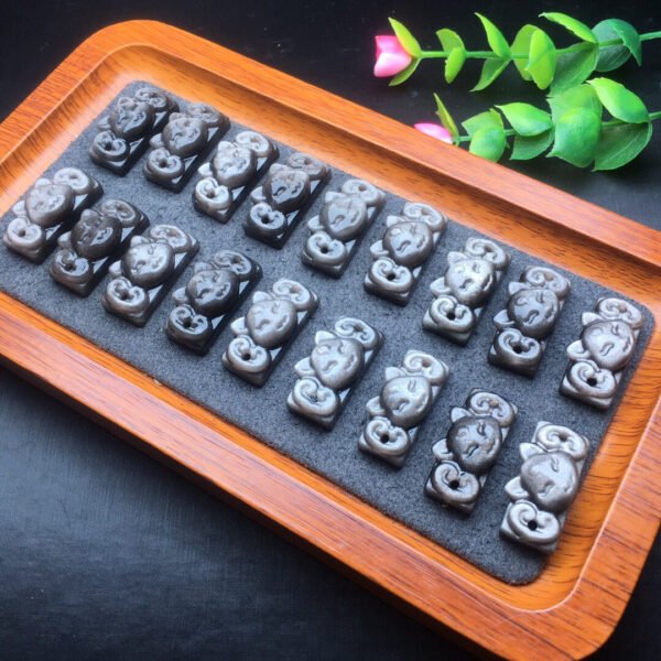 Silver Yao Stone Nine tailed Fox Hand Small Piece 💕 Specification 26 × 10.8mm ✨0311005.5168