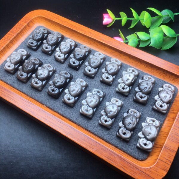 Silver Yao Stone Nine tailed Fox Hand Small Piece 💕 Specification 26 × 10.8mm ✨0311005.5168