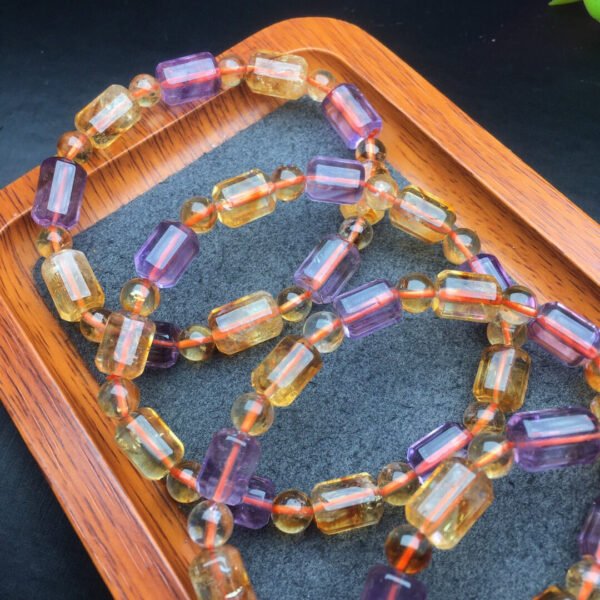 Purple Yellow Crystal Sugar Bracelet 💕 Specification 7-8mm 0311025198