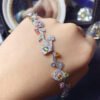 Natural Sri Lankan Burnless Colorful Sapphire Bracelet, Main Stone Size Circle 3+Circle 4mm0311599187