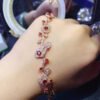 Pure Natural Mozambique Garnet Bracelet, Main Stone Circle 3+Circle 4mm0311450126