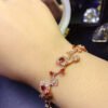 Pure Natural Mozambique Garnet Bracelet, Main Stone Circle 3+Circle 4mm0311450126