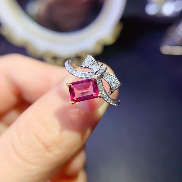 Natural powder topa ring, main stone size square 5 * 7mm0311120894