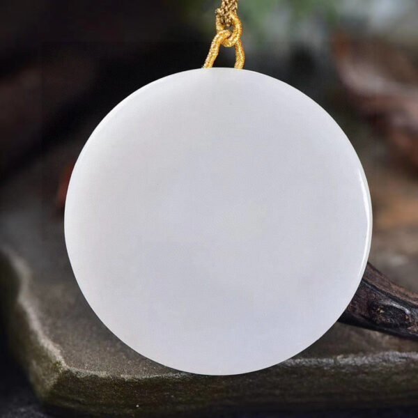 Natural Xinjiang Hotan Jade Sheep Fat Yushan Brand pendant, pendant size: 55.6 * 5.8mm0311339156