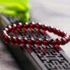 Natural Wine Red Garnet Single Loop Bracelet, 💖 The diameter of the bead is about 6.5mm0311109188