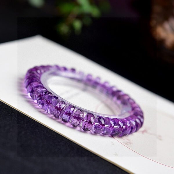 Natural Amethyst Plate Bead Faceted Bracelet, with a bead diameter of 9mm0311099156