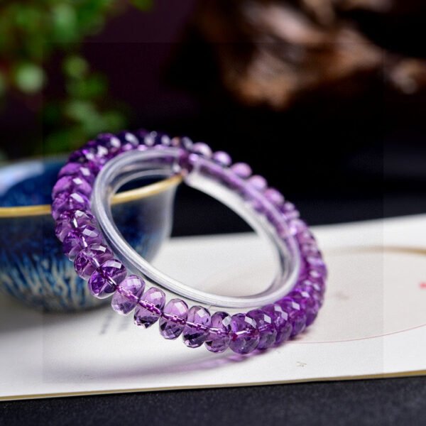 Natural Amethyst Plate Bead Faceted Bracelet, with a bead diameter of 9mm0311099156