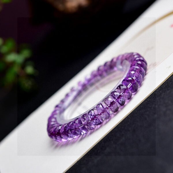 Natural Amethyst Plate Bead Faceted Bracelet, with a bead diameter of 9mm0311099156