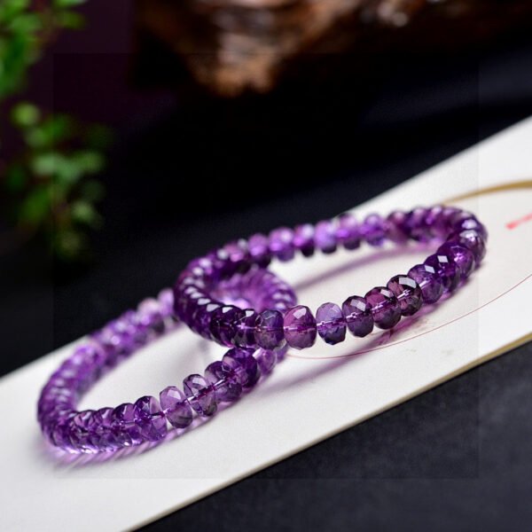 Natural Amethyst Plate Bead Faceted Bracelet, with a bead diameter of 9mm0311099156