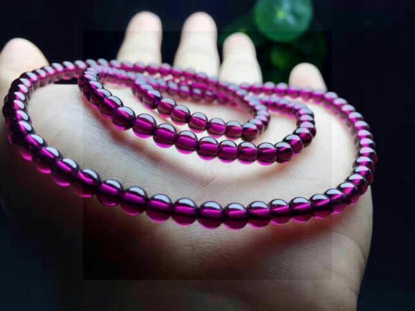 Natural Purple Tooth Black Pure Body Four Ring Bracelet, 3.6mm Diameter0311059166