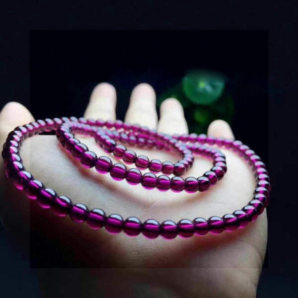 Natural Purple Tooth Black Pure Body Four Ring Bracelet, 3.6mm Diameter0311059166