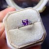 Natural Brazilian amethyst ring, with a main stone size of 6mm square0411090159
