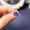 Natural Brazilian amethyst ring, with a main stone size of 6mm square0411090159