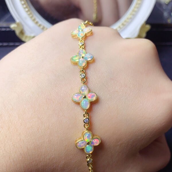 Pure Natural Colorful White Opal Bracelet, Main Stone Size 3 * 4mm0411199156