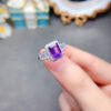 Natural Brazilian amethyst ring, main stone size square 6 * 8mm0411110845