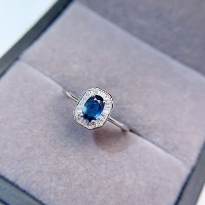Natural sapphire ring, main stone 4 * 6mm0411170543