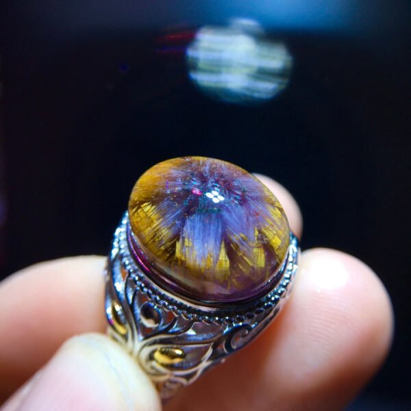 Natural Aurora Titanium Purple Titanium Da Bizi Mizi Flower Ring for Men and Women, Size: 15.4/12.7mm0411668456