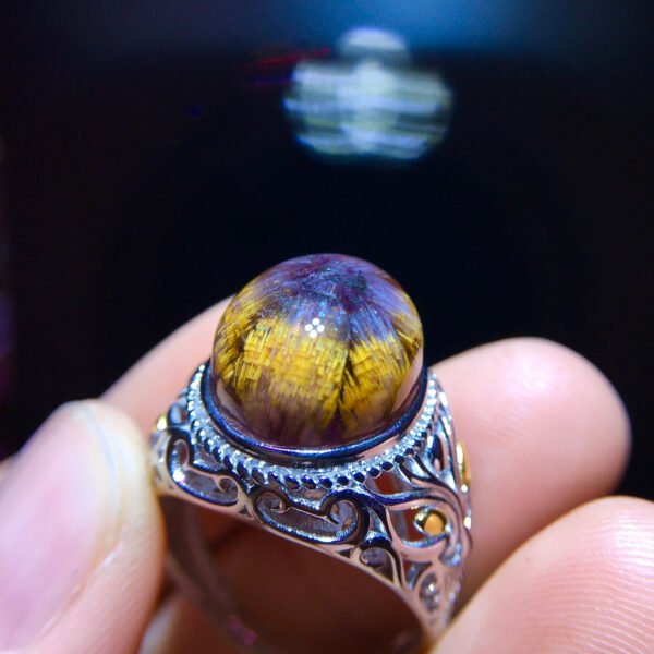 Natural Aurora Titanium Purple Titanium Da Bizi Mizi Flower Ring for Men and Women, Size: 15.4/12.7mm0411668456