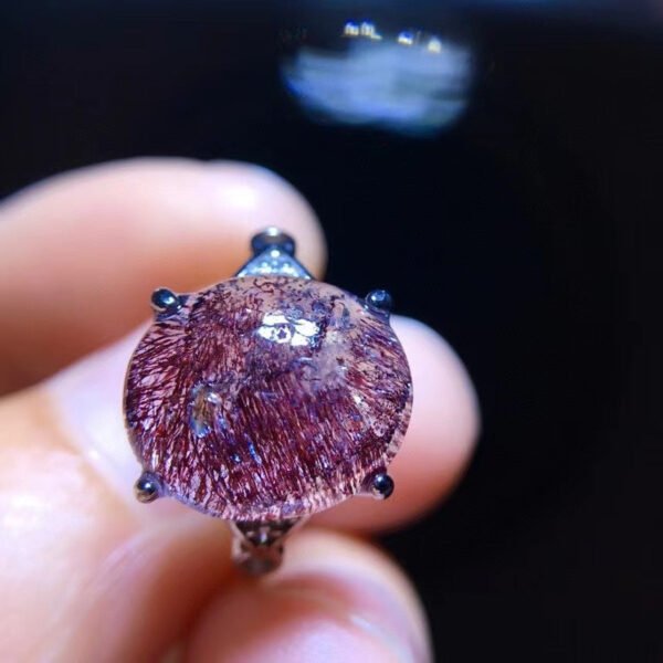 Natural Purple Crystal Super Seven Ring, Specification: 12.7/11mm0611218199