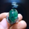 Natural Green Ghost Pyramid Ring, Size 19.6/12.2mm0711248122