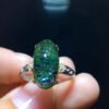 Natural Green Ghost Treasure Pot Mica Starlight Ring, with a live size of 15/7.8mm0711218155