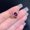 Pure natural magnesium aluminum garnet ring, main stone size 5 * 7mm0811110264