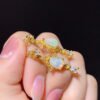 Pure natural dazzling white opal earrings, with a main stone size of 6 * 8mm0811140512