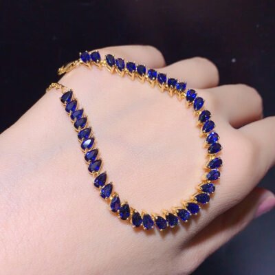 Natural Sri Lankan sapphire bracelet, main stone size 3 * 5mm0811499136