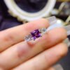 Natural Brazilian amethyst ring, with a main stone size of 6mm square1110099166