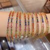 Natural Sri Lanka Burnless Colorful Sapphire Bracelet, Main Stone Size 3 * 4mm1110850136