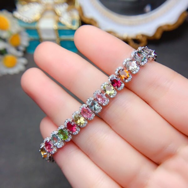 Pure natural tourmaline bracelet, main stone 4 * 5mm1110725488