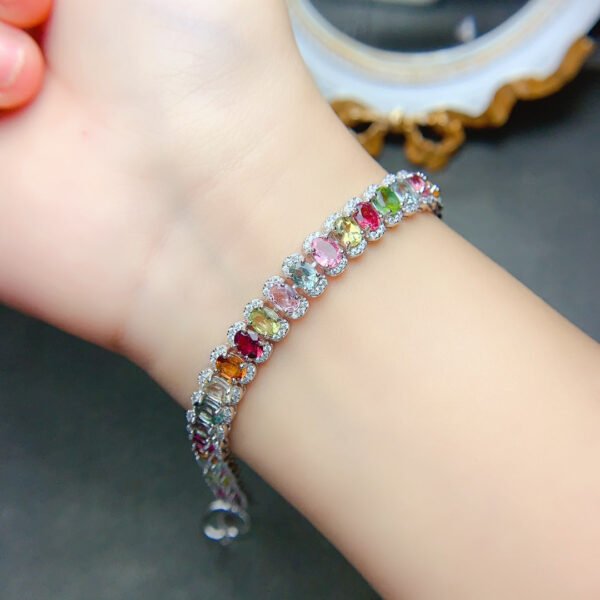 Pure natural tourmaline bracelet, main stone 4 * 5mm1110725488