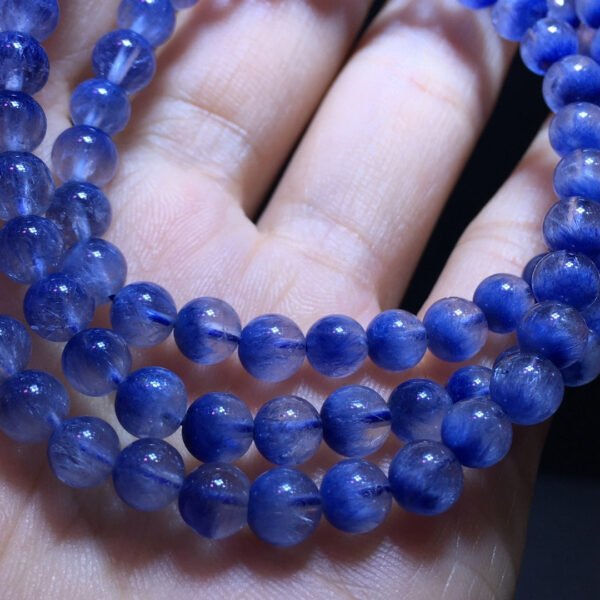 Pure natural blue hair crystal blue line stone three loop bracelet, bare stone: 5.9mm11104198