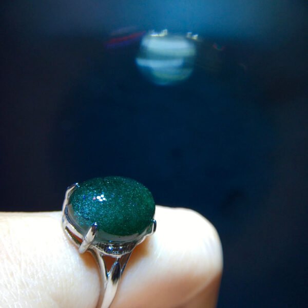 Natural Green Ghost Treasure Bowl Starlight Ring, size 15.1/12.1mm1110208596